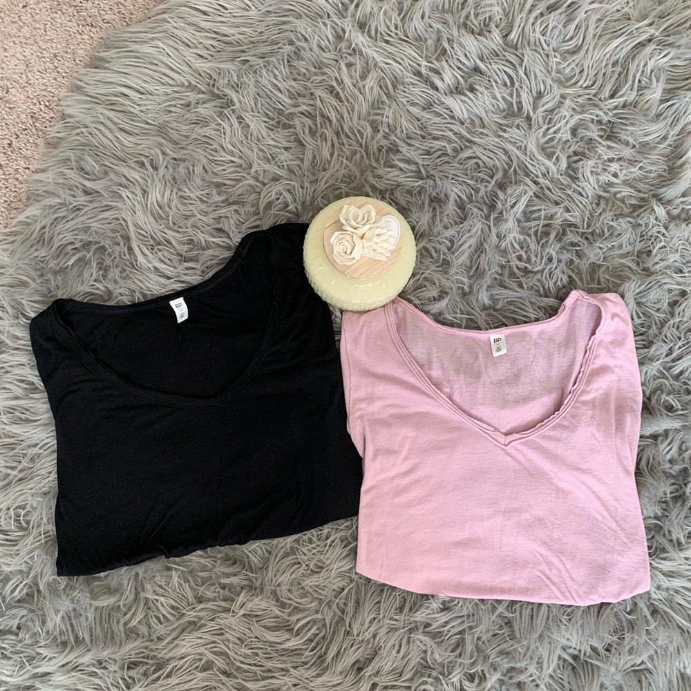BP | 3 V-neck T-shirts (Black, Pink and Red)